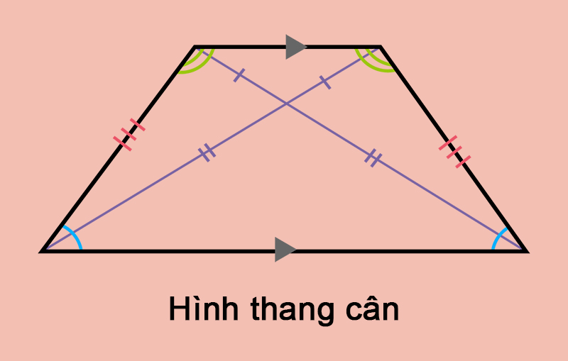 Hình thang cân là một trường hợp đặc biệt của hình thang 